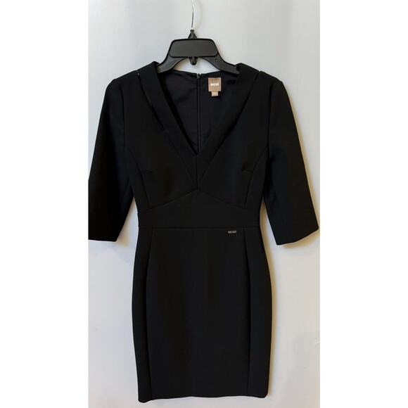 Boss Dresses & Skirts - Boss Women's Size 2 Dilira1 3/4 Sleeve Midi Dress, Black (New)